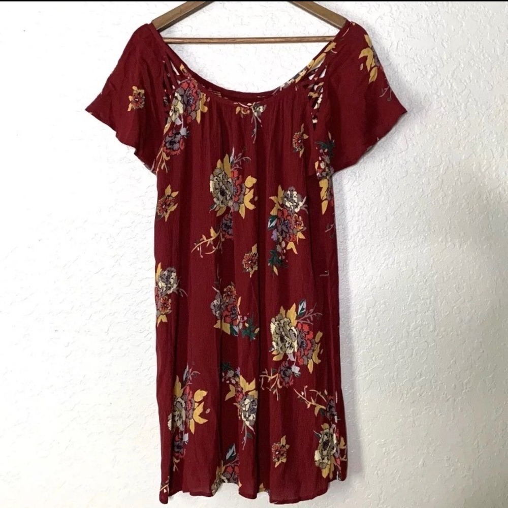 Patrons of Peace Womens Dress M Knee Length Fall‎ Autumn Colorful Floral Mini